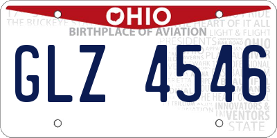 OH license plate GLZ4546