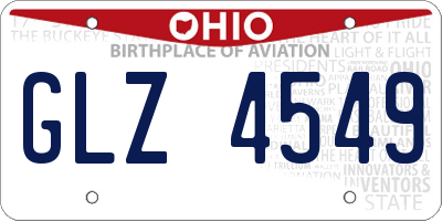 OH license plate GLZ4549