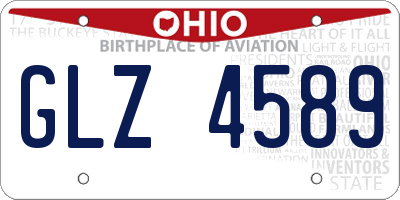 OH license plate GLZ4589