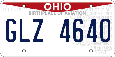 OH license plate GLZ4640