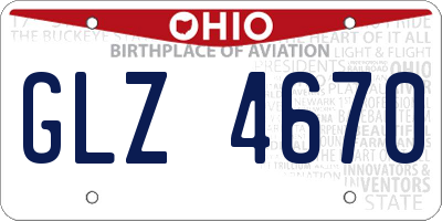 OH license plate GLZ4670