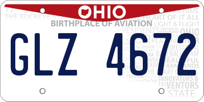 OH license plate GLZ4672