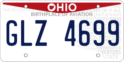 OH license plate GLZ4699