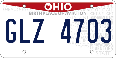 OH license plate GLZ4703