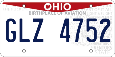 OH license plate GLZ4752