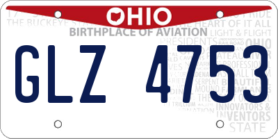 OH license plate GLZ4753