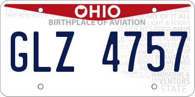 OH license plate GLZ4757