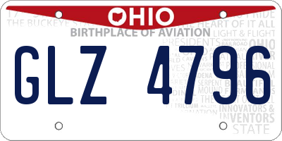 OH license plate GLZ4796