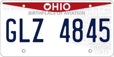 OH license plate GLZ4845
