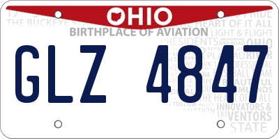 OH license plate GLZ4847