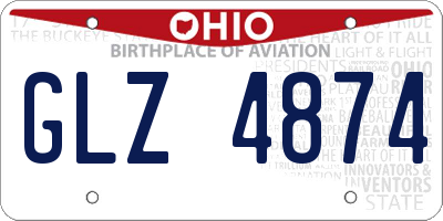 OH license plate GLZ4874