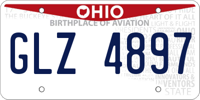 OH license plate GLZ4897