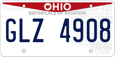 OH license plate GLZ4908