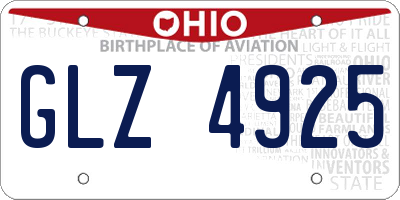 OH license plate GLZ4925