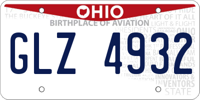 OH license plate GLZ4932