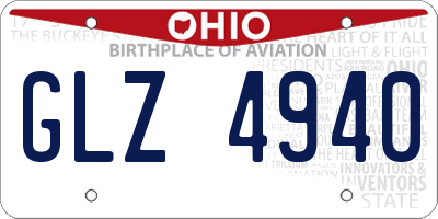 OH license plate GLZ4940