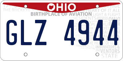 OH license plate GLZ4944