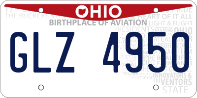 OH license plate GLZ4950