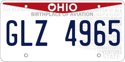 OH license plate GLZ4965