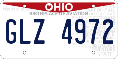 OH license plate GLZ4972