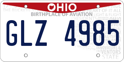 OH license plate GLZ4985