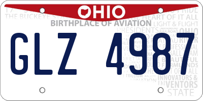 OH license plate GLZ4987