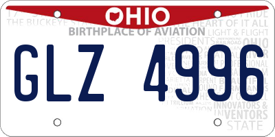 OH license plate GLZ4996