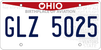 OH license plate GLZ5025