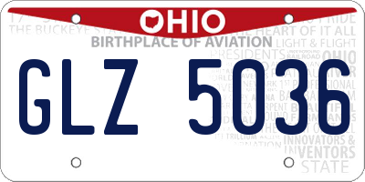 OH license plate GLZ5036