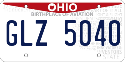 OH license plate GLZ5040