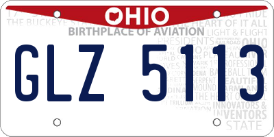 OH license plate GLZ5113