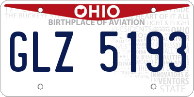 OH license plate GLZ5193