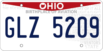 OH license plate GLZ5209