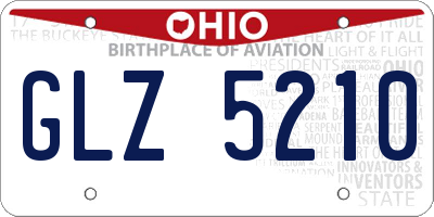 OH license plate GLZ5210