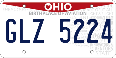 OH license plate GLZ5224