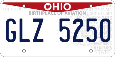 OH license plate GLZ5250