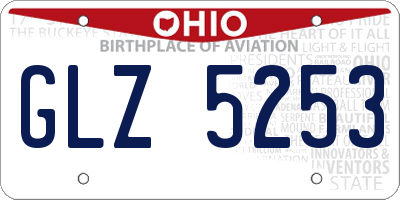 OH license plate GLZ5253