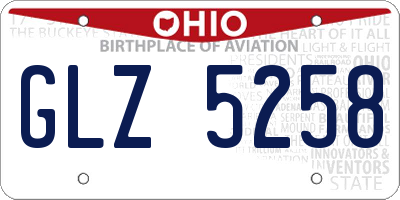 OH license plate GLZ5258