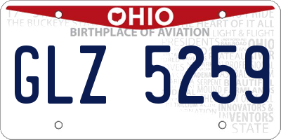 OH license plate GLZ5259