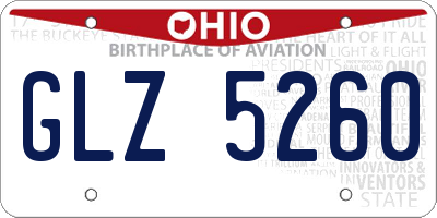 OH license plate GLZ5260