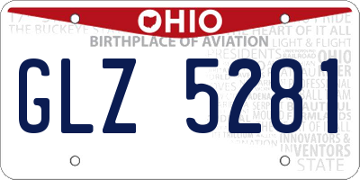 OH license plate GLZ5281
