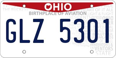 OH license plate GLZ5301