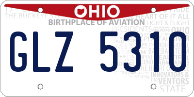 OH license plate GLZ5310