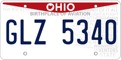 OH license plate GLZ5340
