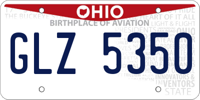 OH license plate GLZ5350