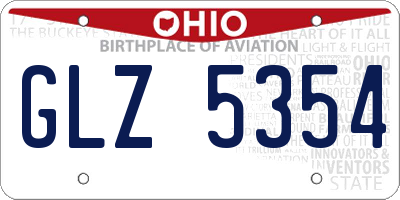 OH license plate GLZ5354