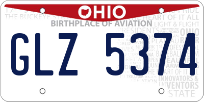 OH license plate GLZ5374