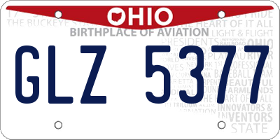 OH license plate GLZ5377