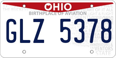 OH license plate GLZ5378