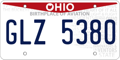 OH license plate GLZ5380